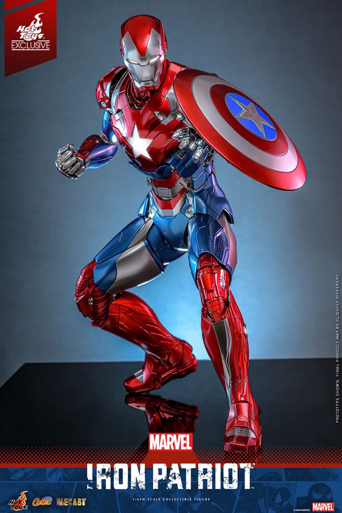 Marvel Comic Diecast Masterpiece Actionfigur 1/6 Iron Patriot Hot Toys Exclusive 32 cm - Versand: 5-7 Tage nach Bestellung