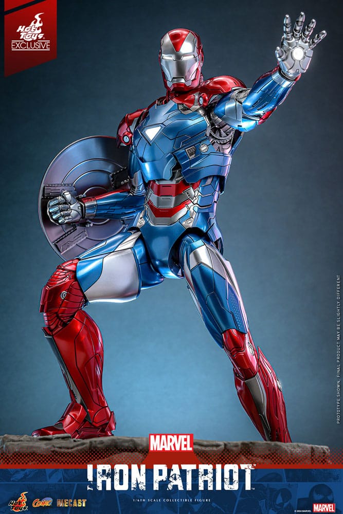 Marvel Comic Diecast Masterpiece Actionfigur 1/6 Iron Patriot Hot Toys Exclusive 32 cm - Versand: 5-7 Tage nach Bestellung