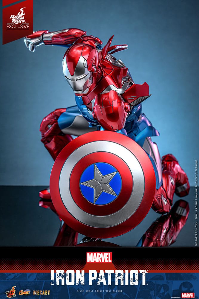 Marvel Comic Diecast Masterpiece Actionfigur 1/6 Iron Patriot Hot Toys Exclusive 32 cm - Versand: 5-7 Tage nach Bestellung