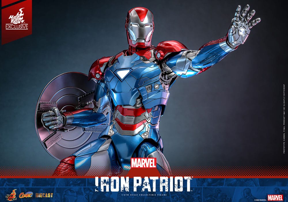 Marvel Comic Diecast Masterpiece Actionfigur 1/6 Iron Patriot Hot Toys Exclusive 32 cm - Versand: 5-7 Tage nach Bestellung