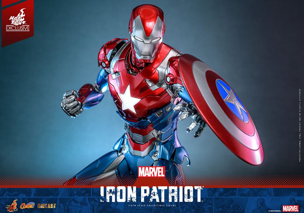 Marvel Comic Diecast Masterpiece Actionfigur 1/6 Iron Patriot Hot Toys Exclusive 32 cm - Versand: 5-7 Tage nach Bestellung