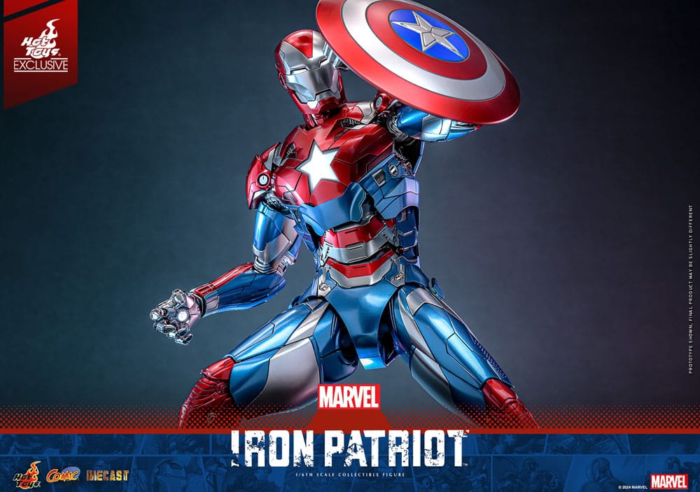 Marvel Comic Diecast Masterpiece Actionfigur 1/6 Iron Patriot Hot Toys Exclusive 32 cm - Versand: 5-7 Tage nach Bestellung