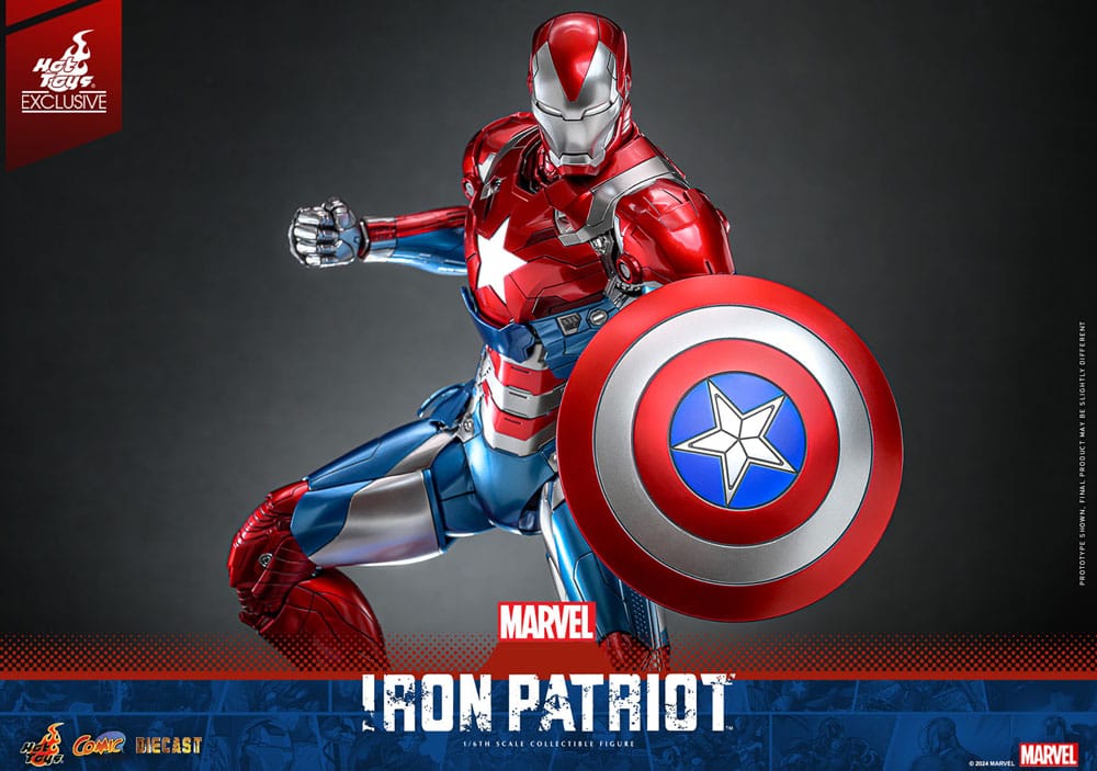 Marvel Comic Diecast Masterpiece Actionfigur 1/6 Iron Patriot Hot Toys Exclusive 32 cm - Versand: 5-7 Tage nach Bestellung