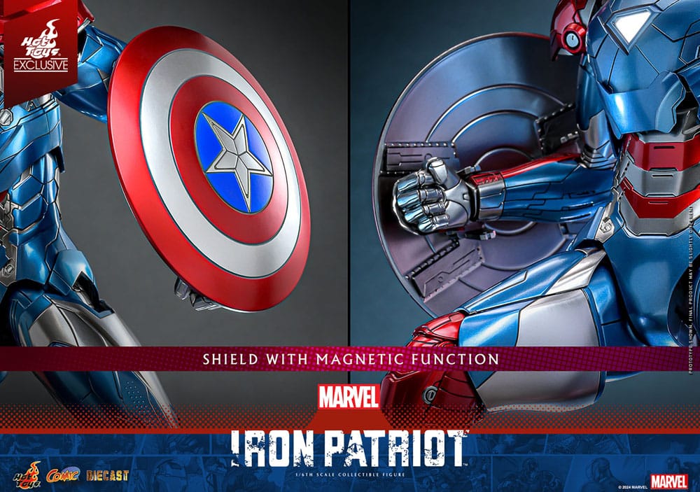 Marvel Comic Diecast Masterpiece Actionfigur 1/6 Iron Patriot Hot Toys Exclusive 32 cm - Versand: 5-7 Tage nach Bestellung