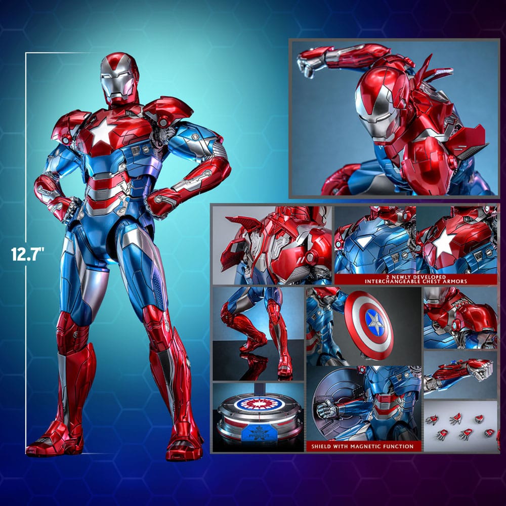 Marvel Comic Diecast Masterpiece Actionfigur 1/6 Iron Patriot Hot Toys Exclusive 32 cm - Versand: 5-7 Tage nach Bestellung