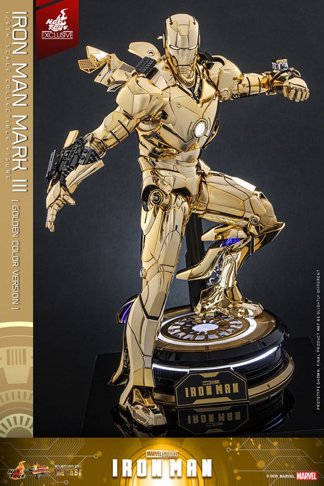 Iron Man Movie Masterpiece Diecast Actionfigur 1/6 Iron Man Mark III (Gold Color Version) Hot Toys Exclusive 33 cm - Versand: 5-7 Tage nach Bestellung
