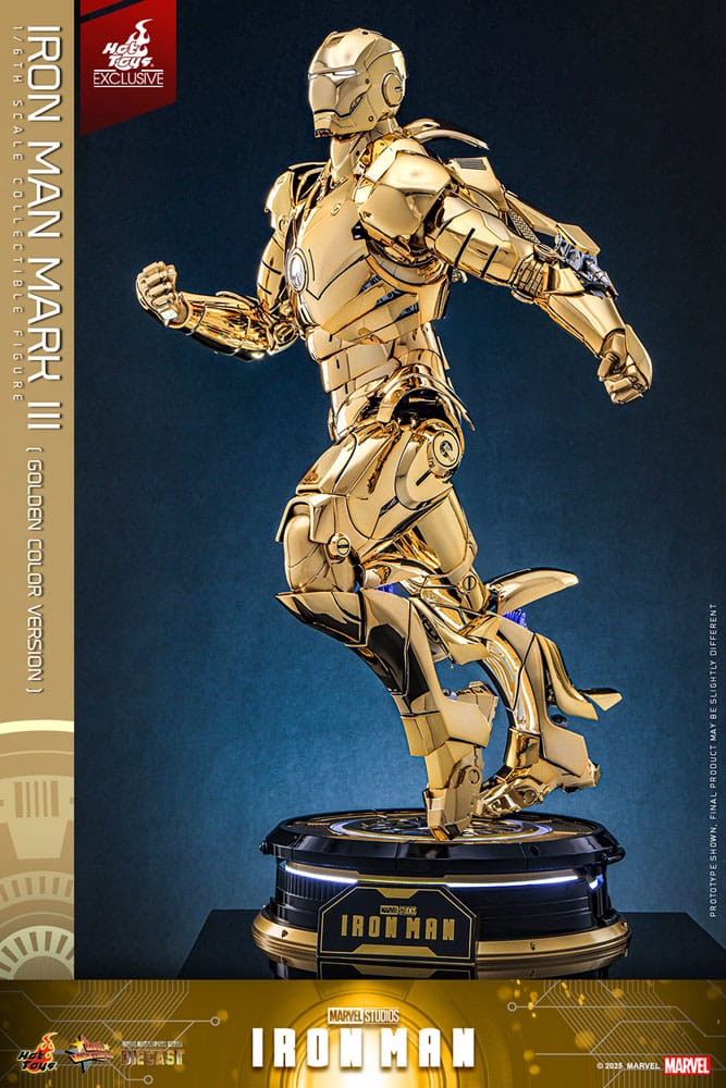 Iron Man Movie Masterpiece Diecast Actionfigur 1/6 Iron Man Mark III (Gold Color Version) Hot Toys Exclusive 33 cm - Versand: 5-7 Tage nach Bestellung