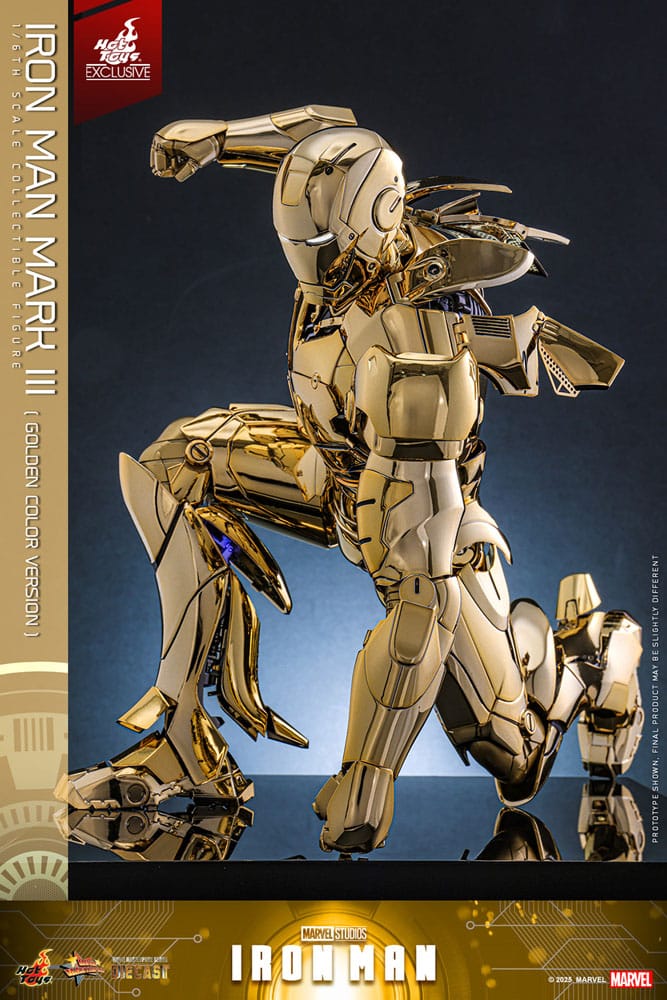 Iron Man Movie Masterpiece Diecast Actionfigur 1/6 Iron Man Mark III (Gold Color Version) Hot Toys Exclusive 33 cm - Versand: 5-7 Tage nach Bestellung
