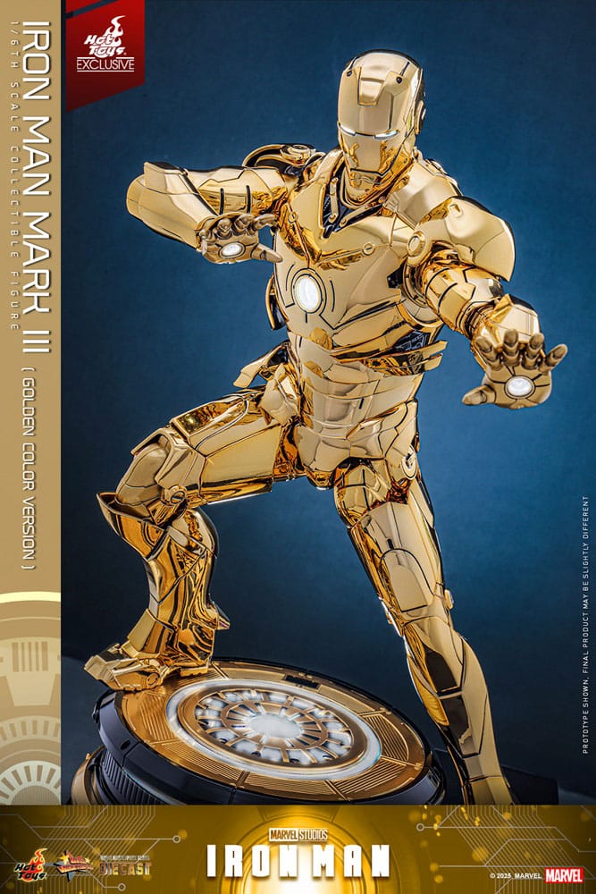 Iron Man Movie Masterpiece Diecast Actionfigur 1/6 Iron Man Mark III (Gold Color Version) Hot Toys Exclusive 33 cm - Versand: 5-7 Tage nach Bestellung