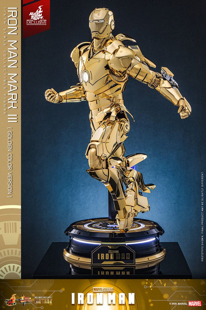Iron Man Movie Masterpiece Diecast Actionfigur 1/6 Iron Man Mark III (Gold Color Version) Hot Toys Exclusive 33 cm - Versand: 5-7 Tage nach Bestellung