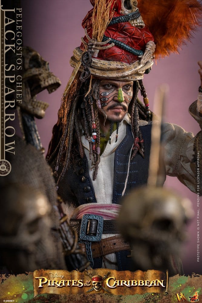 Pirates of the Caribbean - Fluch der Karibik 2 DX Actionfigur 1/6 Pelegostos Chief Jack Sparrow 30 cm  - Preorder - ETA: 28.12.2026