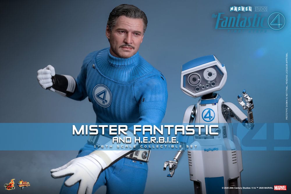 The Fantastic Four: First Steps Movie Masterpiece Actionfiguren 2er-Pack 1/6 Mister Fantastic & H.E.R.B.I.E. 30 cm - Preorder - ETA: 25.11.2026