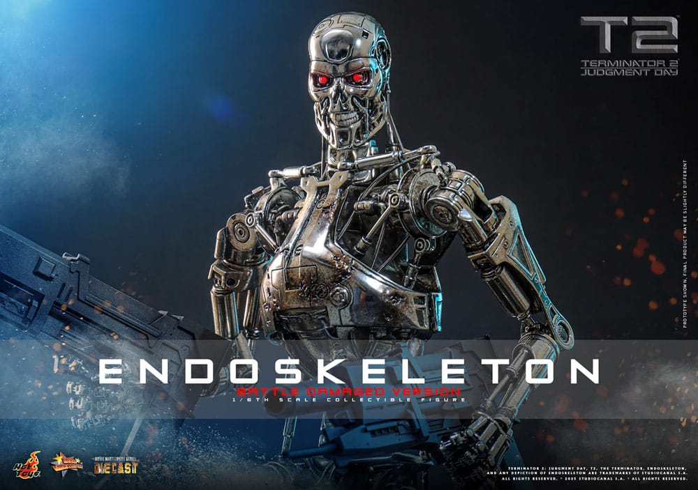 Terminator 2 Movie Masterpiece Die-cast Actionfigur 1/6 Endoskelett (Battle Damaged Version) 31 cm - Preorder - ETA: 25.11.2026