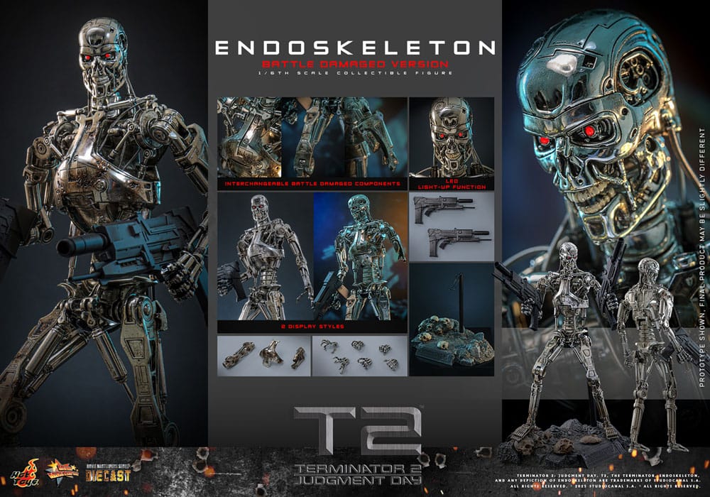 Terminator 2 Movie Masterpiece Die-cast Actionfigur 1/6 Endoskelett (Battle Damaged Version) 31 cm - Preorder - ETA: 25.11.2026