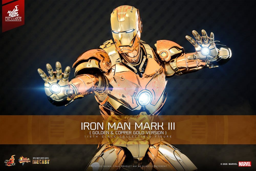 Iron Man Movie Masterpiece Diecast Actionfigur 1/6 Iron Man Mark III (Golden & Copper Gold Version) Hot Toys Exclusive 33 cm - Preorder - ETA: 22.11.2026