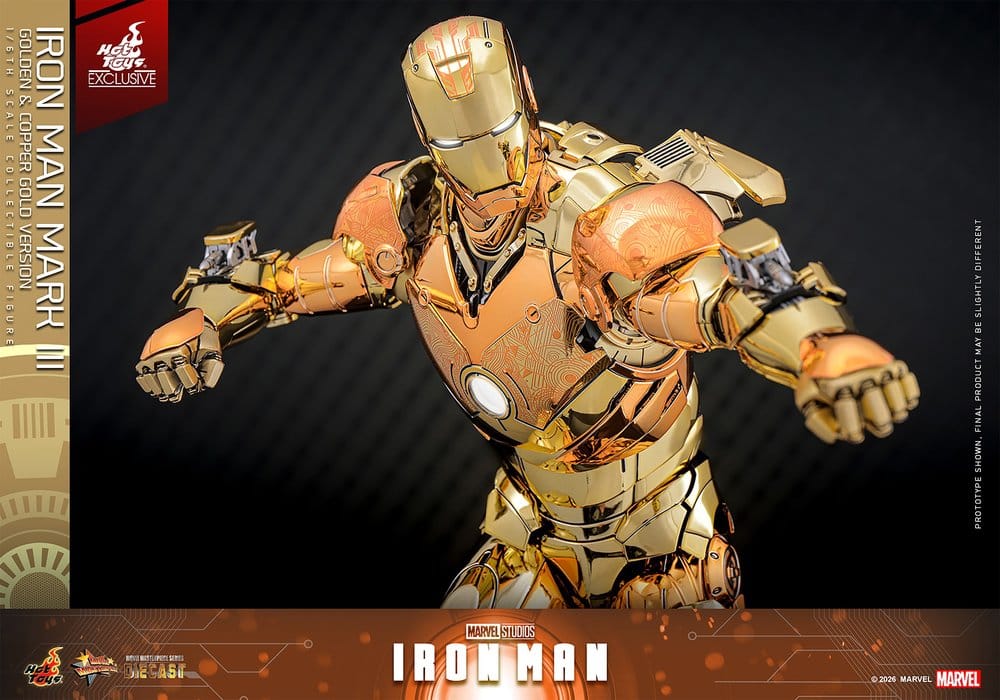 Iron Man Movie Masterpiece Diecast Actionfigur 1/6 Iron Man Mark III (Golden & Copper Gold Version) Hot Toys Exclusive 33 cm - Preorder - ETA: 22.11.2026