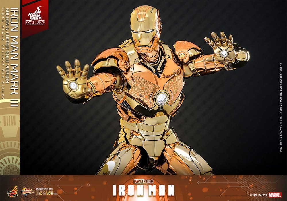 Iron Man Movie Masterpiece Diecast Actionfigur 1/6 Iron Man Mark III (Golden & Copper Gold Version) Hot Toys Exclusive 33 cm - Preorder - ETA: 22.11.2026