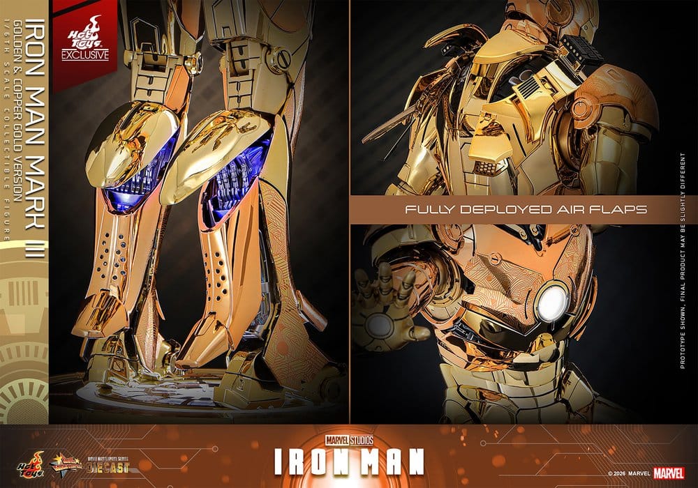 Iron Man Movie Masterpiece Diecast Actionfigur 1/6 Iron Man Mark III (Golden & Copper Gold Version) Hot Toys Exclusive 33 cm - Preorder - ETA: 22.11.2026