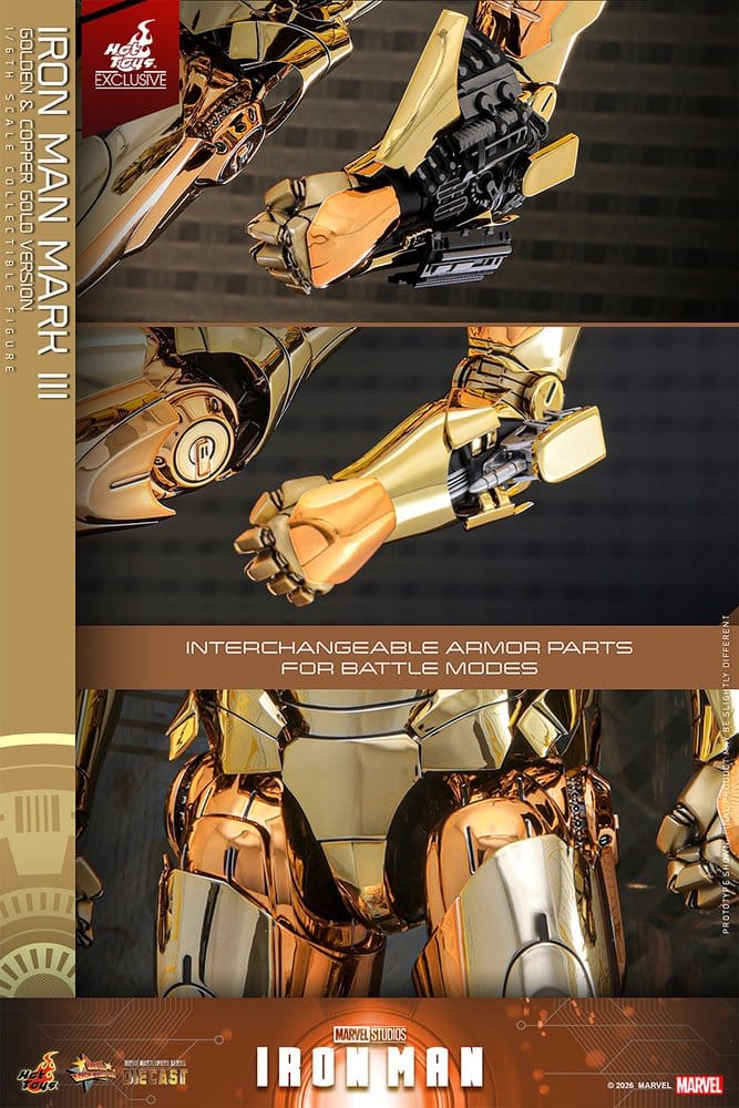 Iron Man Movie Masterpiece Diecast Actionfigur 1/6 Iron Man Mark III (Golden & Copper Gold Version) Hot Toys Exclusive 33 cm - Preorder - ETA: 22.11.2026