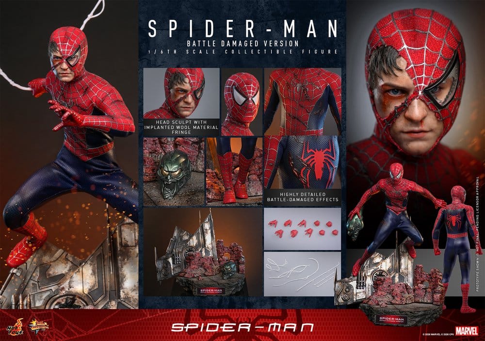 Spider-Man Movie Masterpiece Actionfigur 1/6 Spider-Man (Battle Damaged Version) 30 cm - Preorder - ETA: 25.05.2027