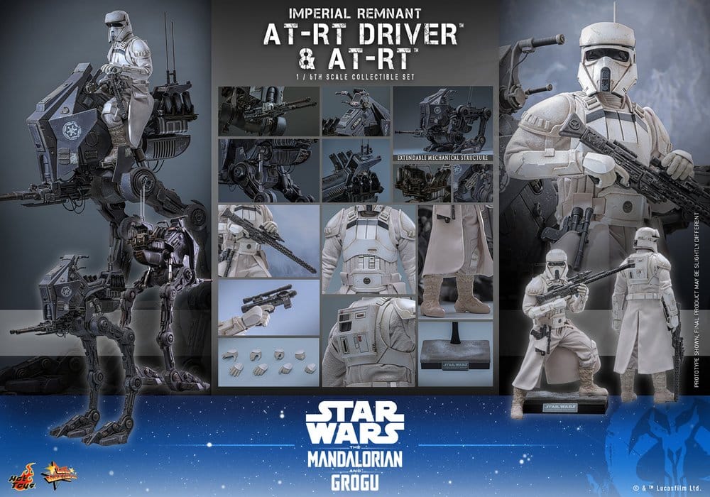 Star Wars: The Mandalorian & Grogu Movie Masterpiece Actionfiguren Set 1/6 Imperial Remnant AT-RT Driver & AT-RT 60 cm - Preorder - ETA: 25.02.2027