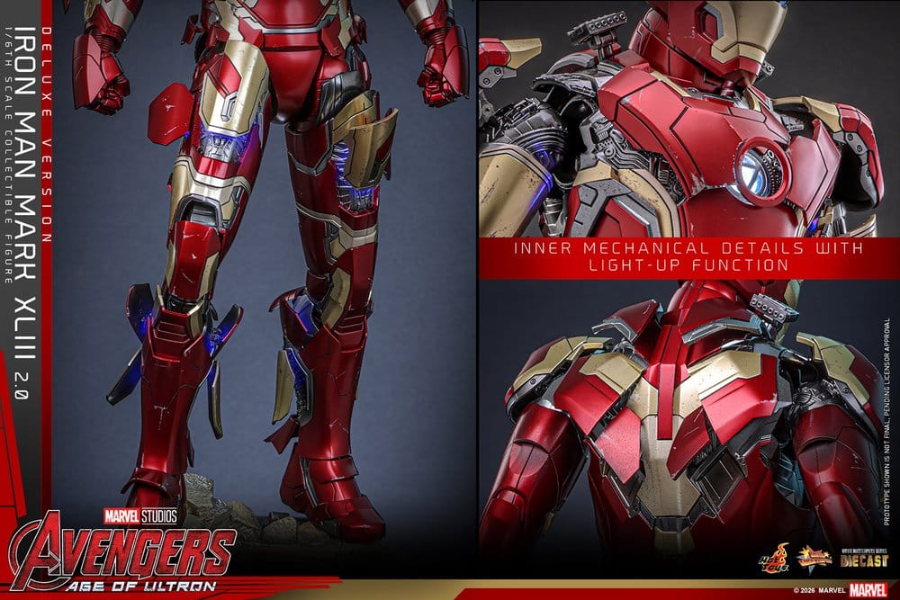 Avengers: Age of Ultron Movie Masterpiece Diecast Actionfigur 1/6 Iron Man Mark XLIII (2.0) (Deluxe Version) 32 cm - Preorder - ETA: 25.06.2027