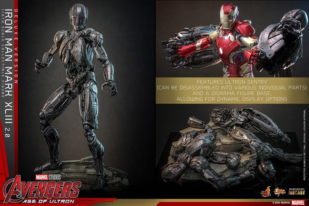 Avengers: Age of Ultron Movie Masterpiece Diecast Actionfigur 1/6 Iron Man Mark XLIII (2.0) (Deluxe Version) 32 cm - Preorder - ETA: 25.06.2027