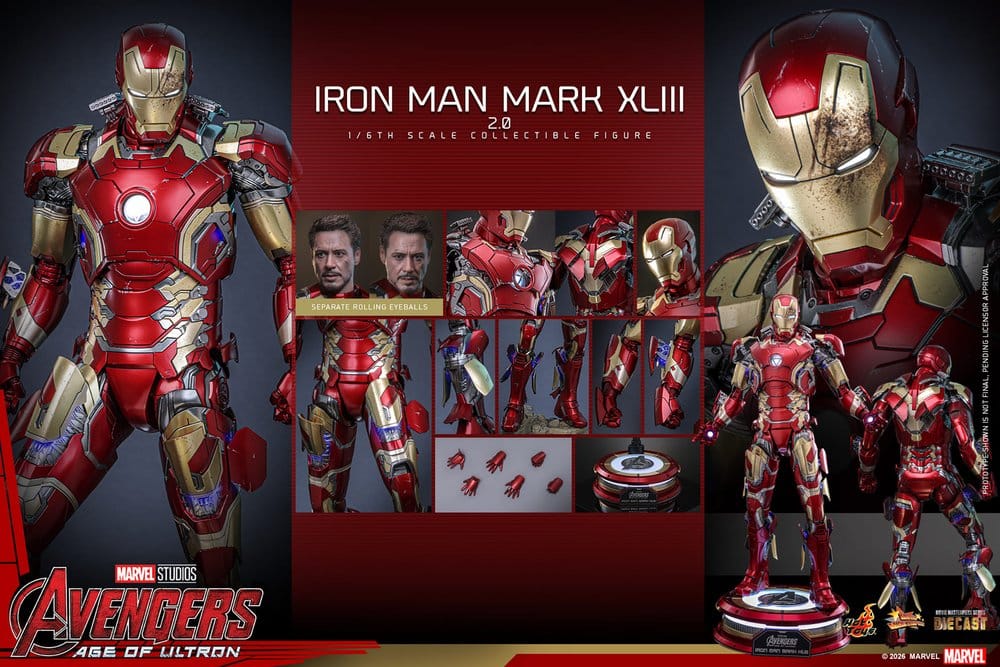 Avengers: Age of Ultron Movie Masterpiece Diecast Actionfigur 1/6 Iron Man Mark XLIII (2.0) 32 cm - Preorder - ETA: 25.06.2027