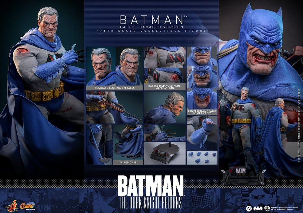 Batman: The Dark Knight Returns Comic Masterpiece Actionfigur 1/6 Batman (Battle Damaged Version) 32 cm - Preorder - ETA: 25.06.2027