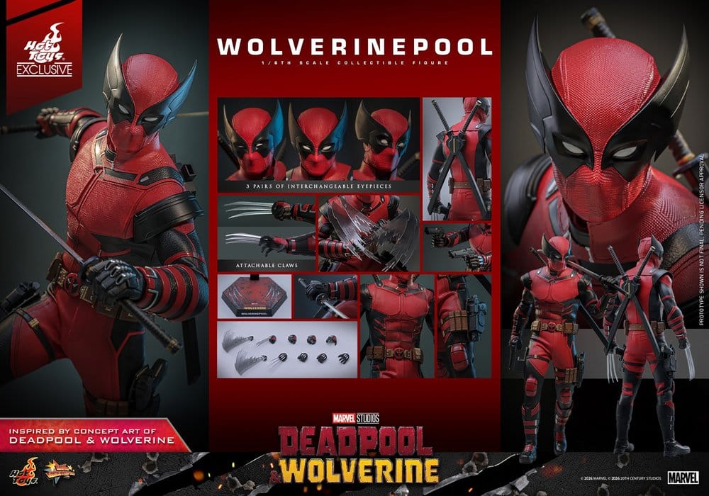 Deadpool & Wolverine Movie Masterpiece Actionfigur 1/6 Wolverinepool Hot Toys Exclusive 31 cm - Preorder - ETA: 12.09.2026