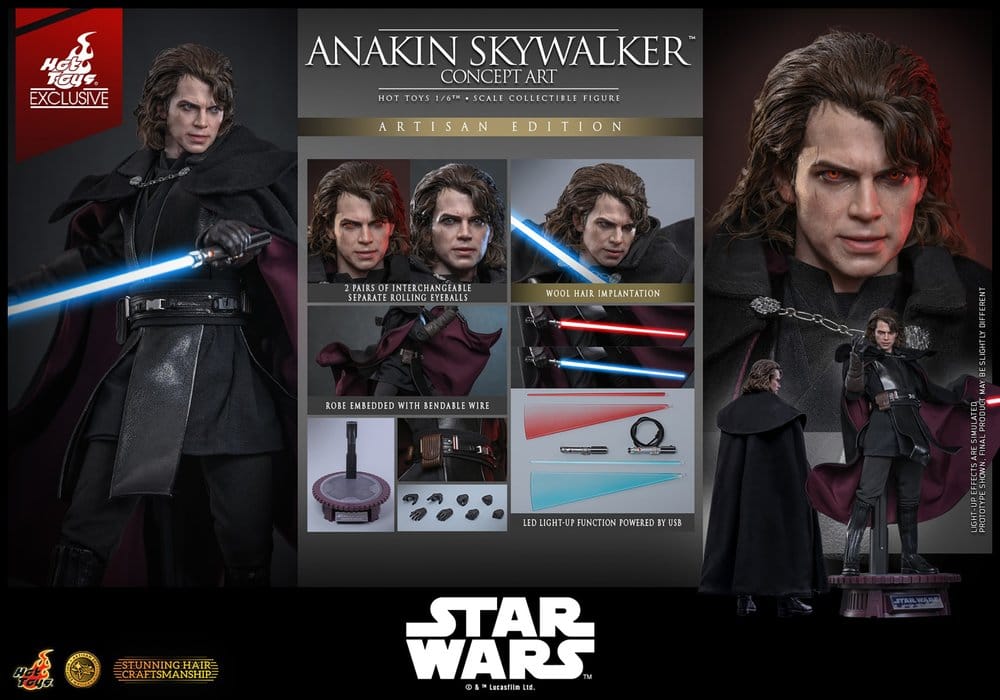 Star Wars Episode III: Die Rache der Sith Movie Masterpiece Actionfigur 1/6 Anakin Skywalker (Concept Art Version) (Artisan Edition) Hot Toys Exclusive 31 cm - Preorder - ETA: 25.02.2028
