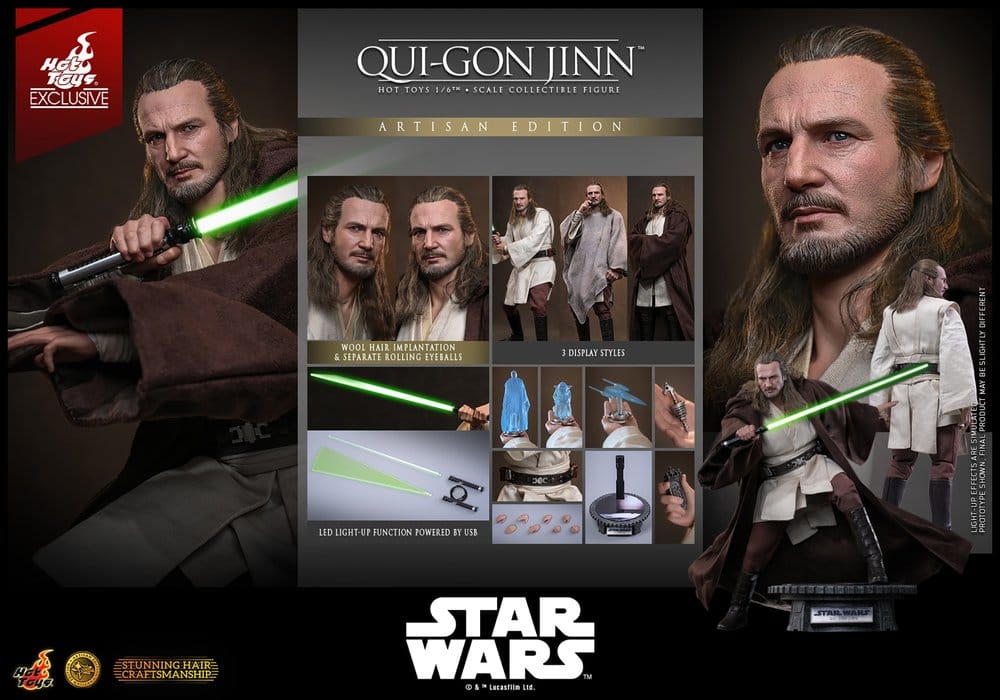 Star Wars: Die dunkle Bedrohung Movie Masterpiece Actionfigur 1/6 Qui-Gon Jinn (Artisan Edition) Hot Toys Exclusive 32 cm - Preorder - ETA: 25.02.2028