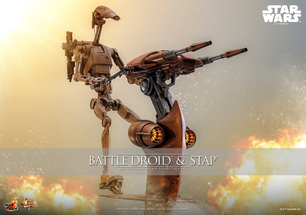 Star Wars: The Phantom Menace Movie Masterpiece Actionfiguren Set 1/6 Battle Droid & STAP 32 cm - Preorder - ETA: 25.08.2027