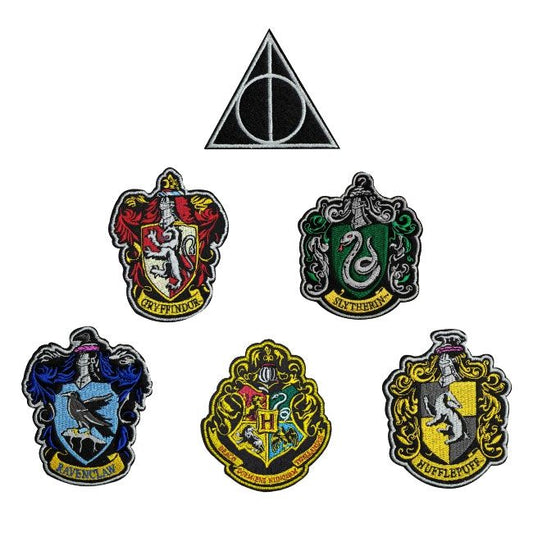 Harry Potter Aufnäher 6er-Pack Hauswappen - Versand: 5-7 Tage nach Bestellung