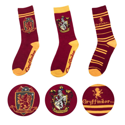 Harry Potter Socken 3er-Pack Gryffindor - Versand: 5-7 Tage nach Bestellung