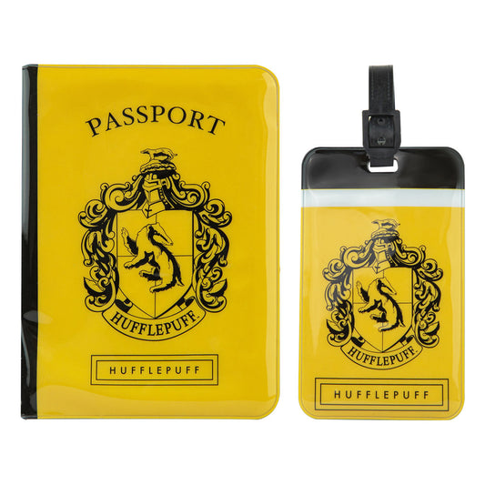 Harry Potter Kofferanhänger & Reisepass-Halter Set Hufflepuff     - Versand: 5-7 Tage nach Bestellung