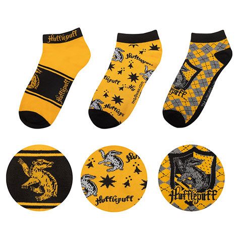 Harry Potter Knöchelsocken 3er-Pack Hufflepuff - Versand: 5-7 Tage nach Bestellung