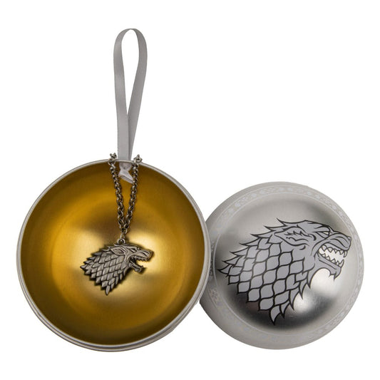 Game of Thrones Christbaumschmuck mit Halskette Stark  - Versand: 5-7 Tage nach Bestellung