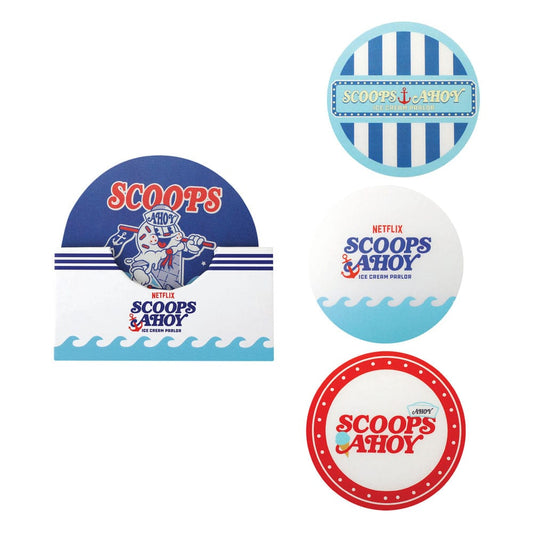 Stranger Things Untersetzer Scoops Ahoy 4er-Pack - Preorder - ETA: 27.10.2025