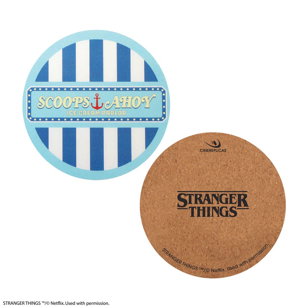 Stranger Things Untersetzer Scoops Ahoy 4er-Pack - Preorder - ETA: 27.10.2025