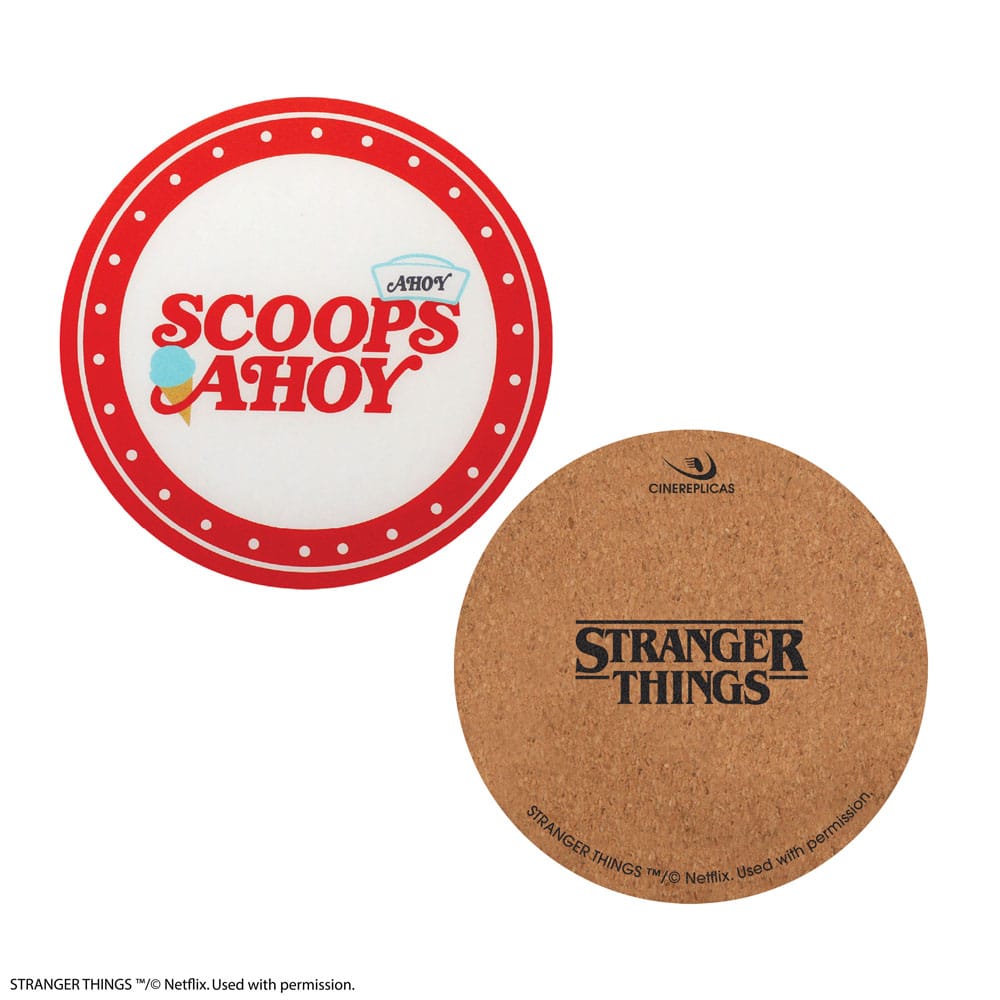 Stranger Things Untersetzer Scoops Ahoy 4er-Pack - Preorder - ETA: 27.10.2025
