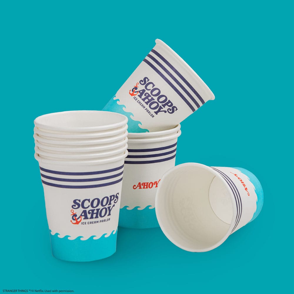 Stranger Things Set von 24 Pappbechern Scoops Ahoy  - Preorder - ETA: 27.10.2025