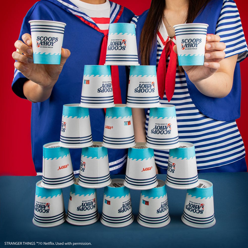 Stranger Things Set von 24 Pappbechern Scoops Ahoy  - Preorder - ETA: 27.10.2025