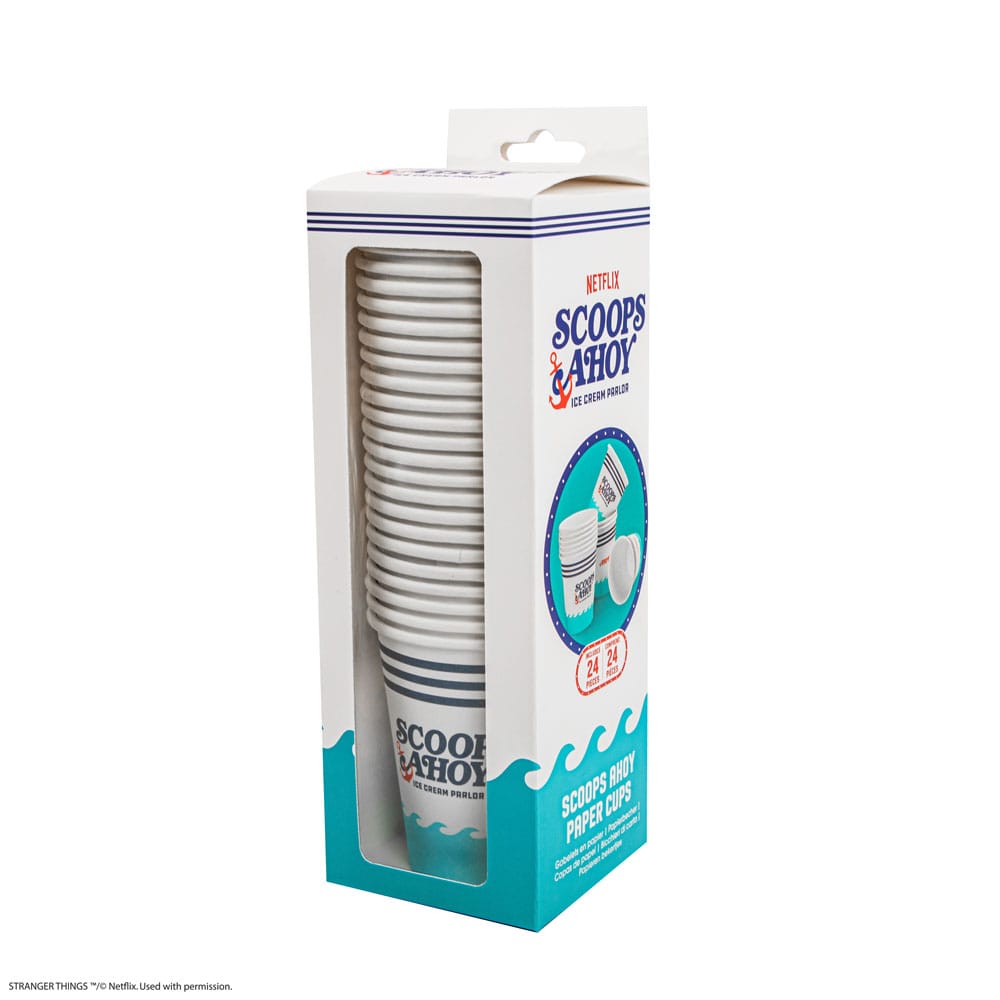 Stranger Things Set von 24 Pappbechern Scoops Ahoy  - Preorder - ETA: 27.10.2025