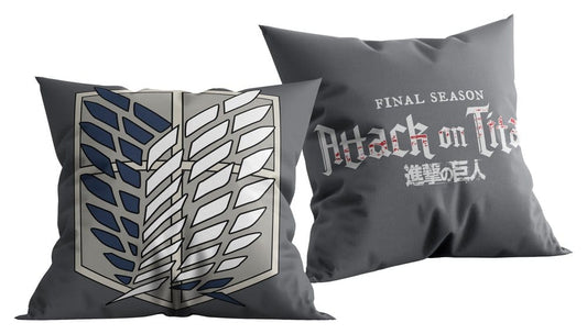 Attack on Titan (Final Season) Dekokissen Grau 40x40 cm - Versand: 7 Tage nach Bestellung