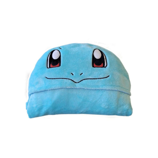 Pokémon Coral Decke mit Mütze Schiggy 120 x 150 cm     - Versand: 5-7 Tage nach Bestellung