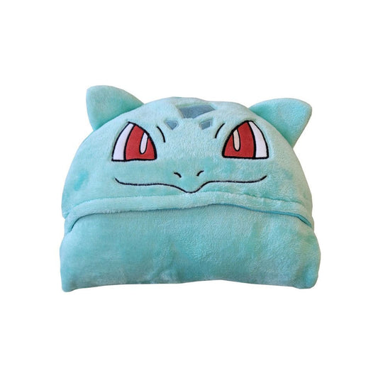 Pokémon Coral Decke mit Mütze Bisasam 120 x 150 cm      - Versand: 5-7 Tage nach Bestellung