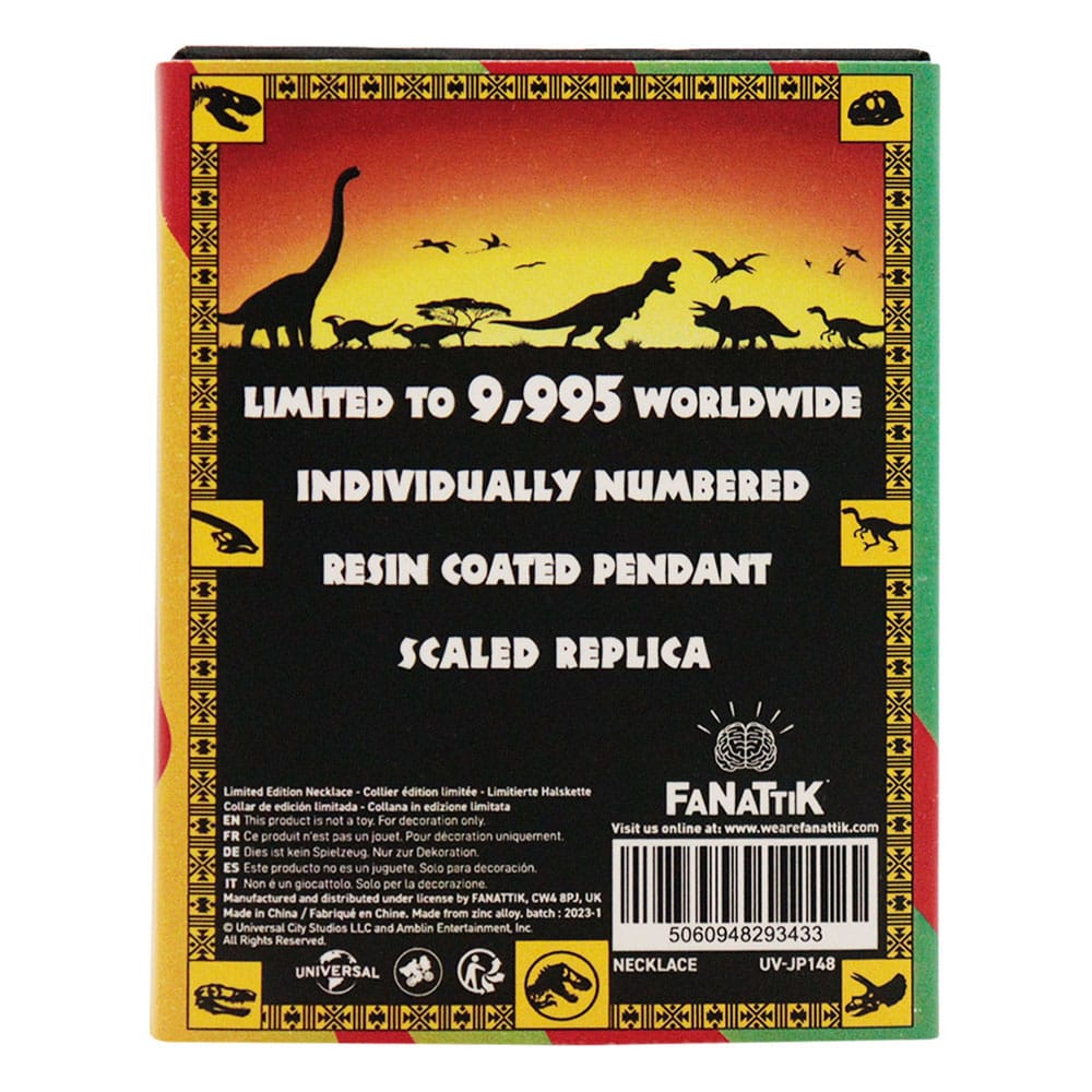 Jurassic Park Halskette mit Bernsteinanhänger Limited Edtiton - Preorder - ETA: 18.10.2025