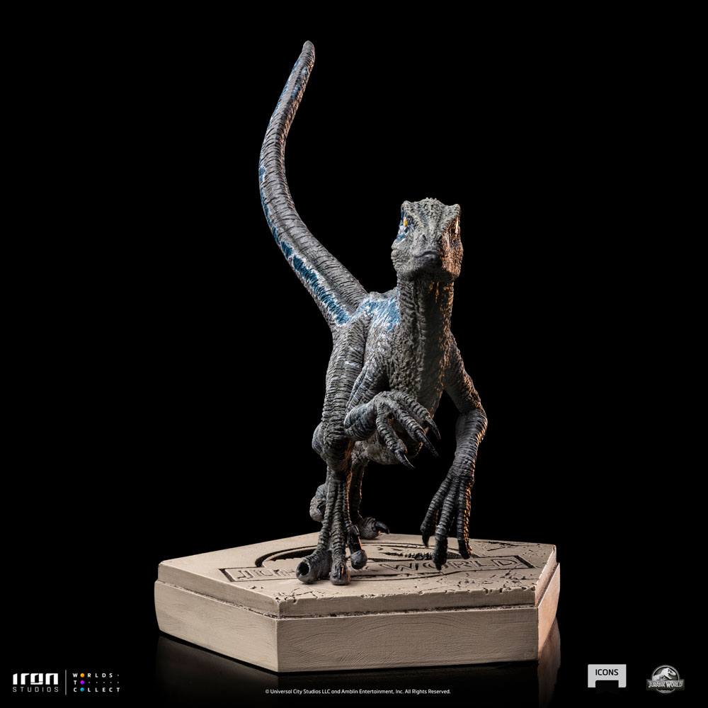 Jurassic World Icons Statue Velociraptor Blue 9 cm - Versand: 5-7 Tage nach Bestellung