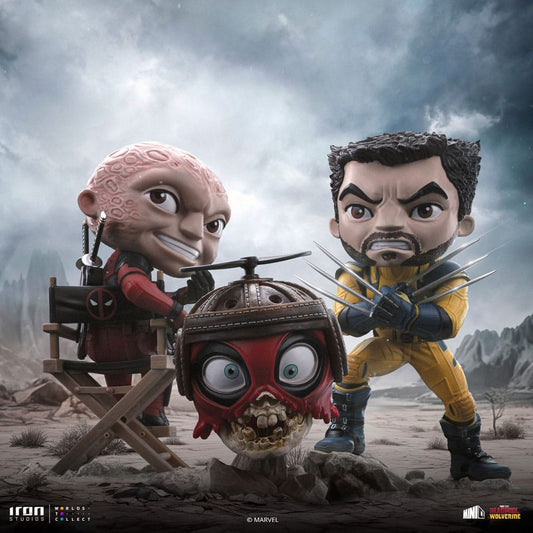 Deadpool & Wolverine Mini Co. PVC Figur Deadpool and Wolverine set Unmasked 14 cm       - Versand: 5-7 Tage nach Bestellung